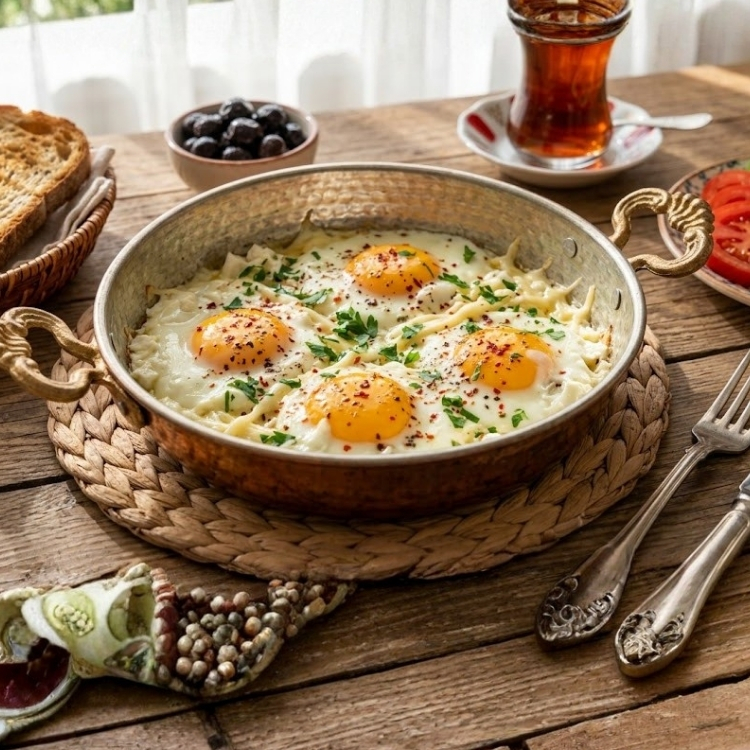 Peynirli Sahanda Yumurta