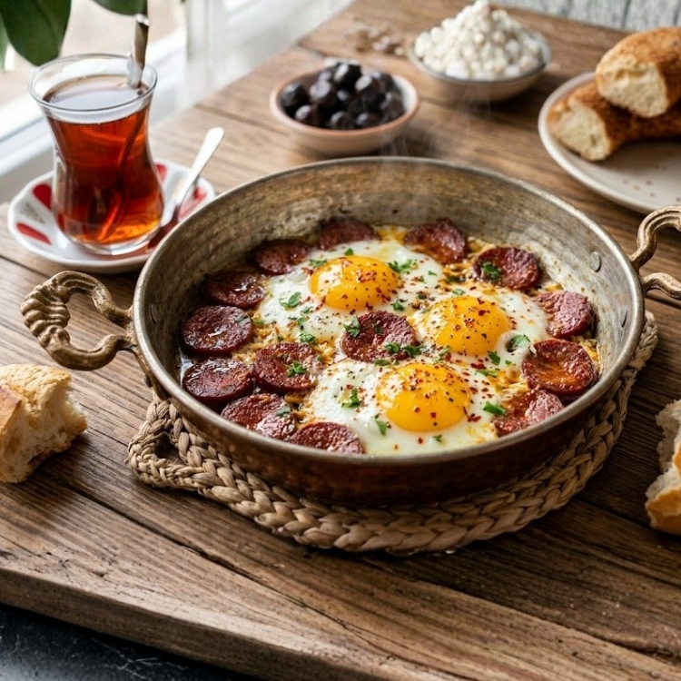 Sucuklu Sahanda Yumurta