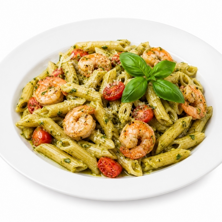 Fesleğen Soslu Karides Penne